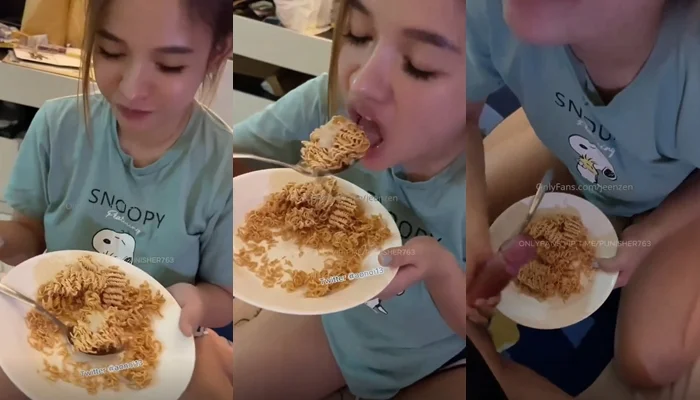 มาม่าราดน้ำอสุจิสุดแปลก น้องส้ม JEENZEN ท้าให้ลอง