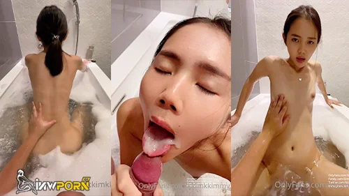 น้องคิมมี่ kkimkkimmy Onlyfans สาวลูกครึ่งผอมบางเงี่ยนสุดในอ่าง