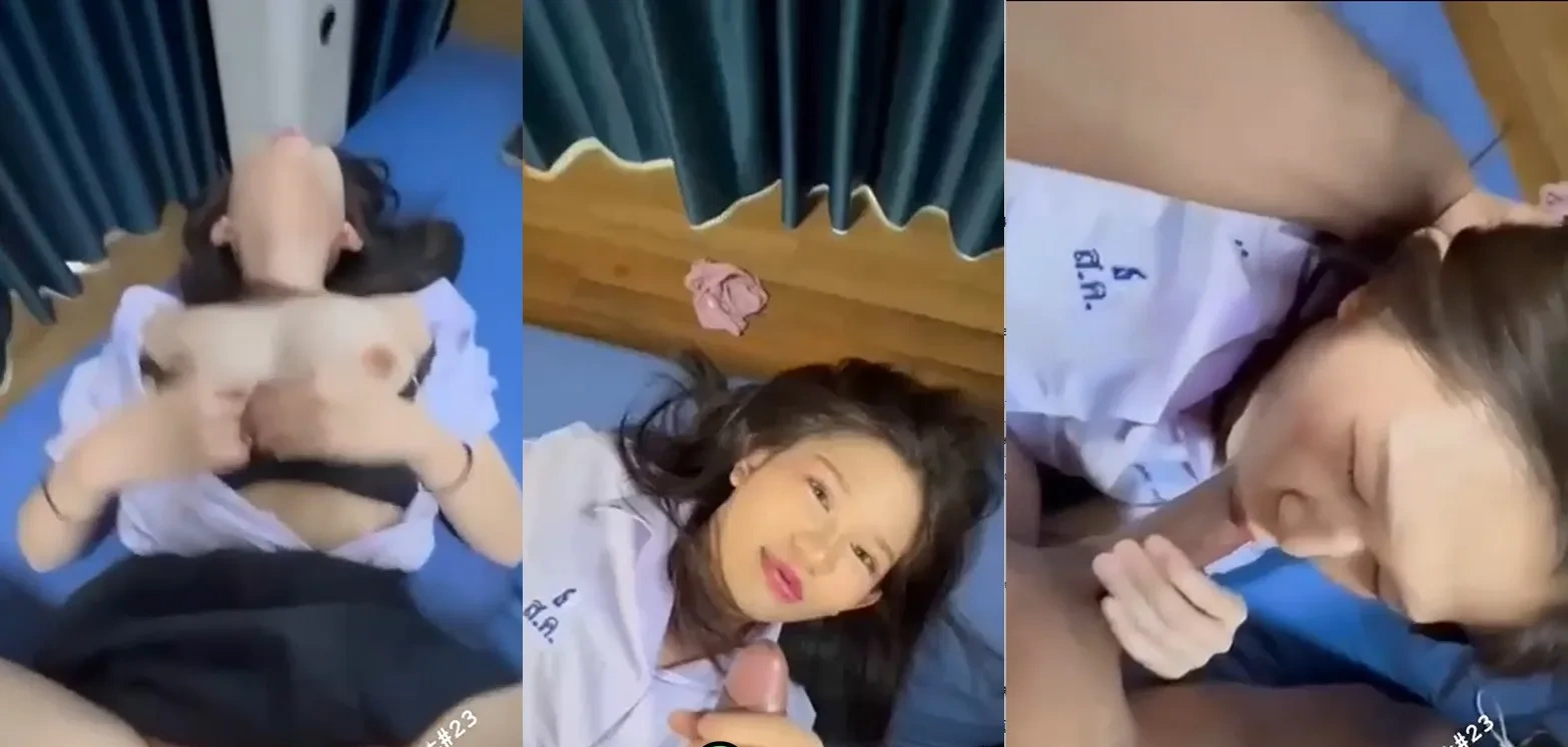 คลิปนักศึกษาหน้าหล่อโครตเด็ด อมควยเสียวสุดๆ หีเนียนถูกแฟนกระแทกจนแตก