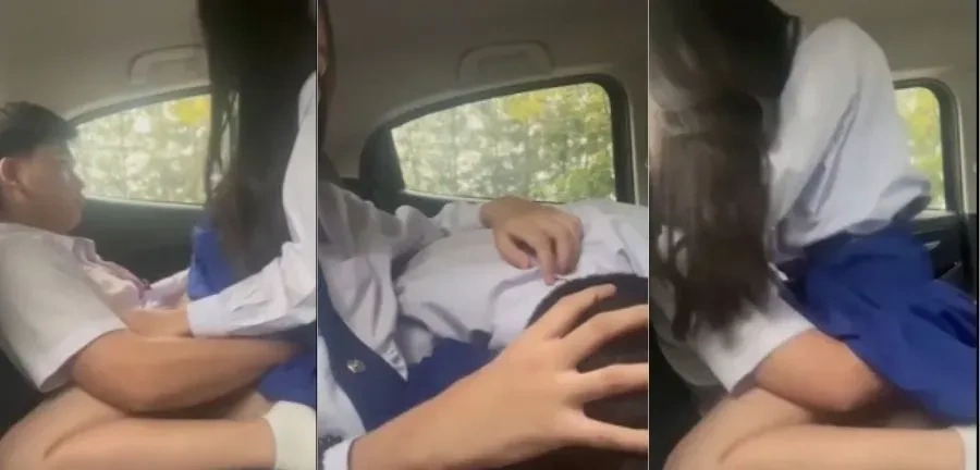 คลิปหลุดนักเรียนสาวแอบเย็ดในรถ ร่องเสียวแตกในชุดนักเรียน